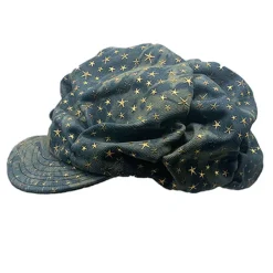 Hats*Boogzel Clothing Y2K Stars Denim Baker Boy Cap Blue