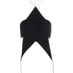 Y2K Tops|Crop Tops*Boogzel Clothing Y2K Star-Shaped Backless Top Black