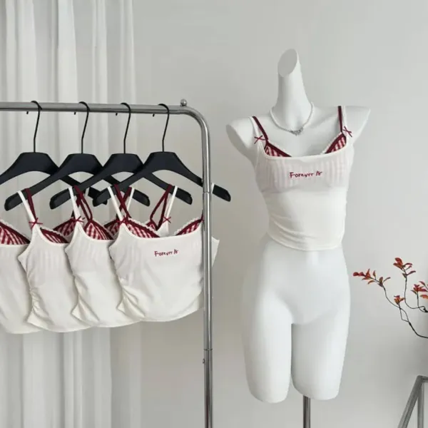 Y2K Tops|Crop Tops*Boogzel Clothing Y2K Style Forever 18 Tank Top White/red