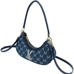 Bags & Purses*Boogzel Clothing Y2K Style Monogram Pattern Denim Bag Blue