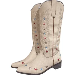 Boots / Platform Boots*Boogzel Clothing Y2K Western Star Boots Beige