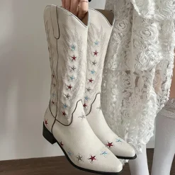 Boots / Platform Boots*Boogzel Clothing Y2K Western Star Boots Beige