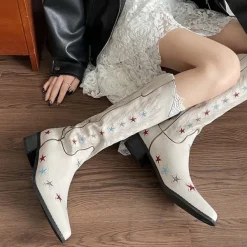 Boots / Platform Boots*Boogzel Clothing Y2K Western Star Boots Beige