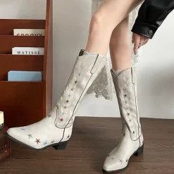 Boots / Platform Boots*Boogzel Clothing Y2K Western Star Boots Beige
