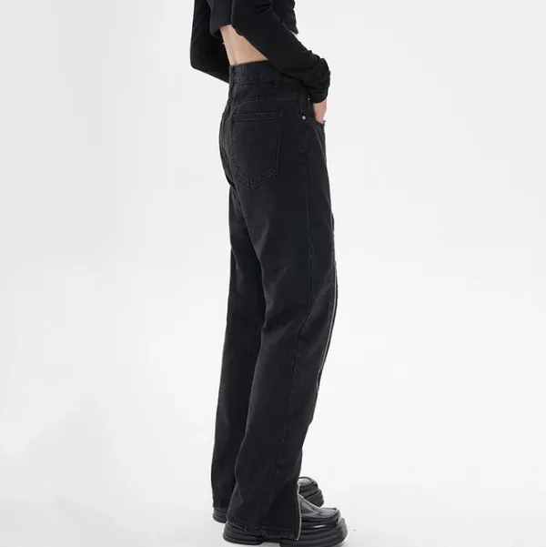 Jeans*Boogzel Clothing Zip Up Leg Grunge Jeans Black