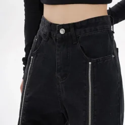 Jeans*Boogzel Clothing Zip Up Leg Grunge Jeans Black